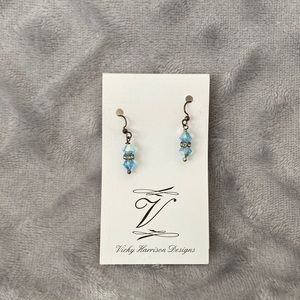 Light blue Swarovski crystal earrings